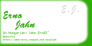 erno jahn business card